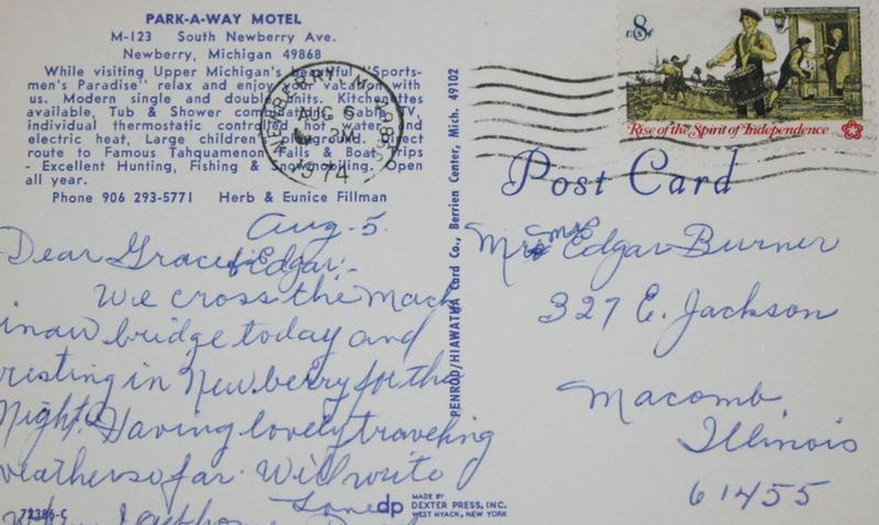 Park-A-Way Motel - Old Postcard (newer photo)